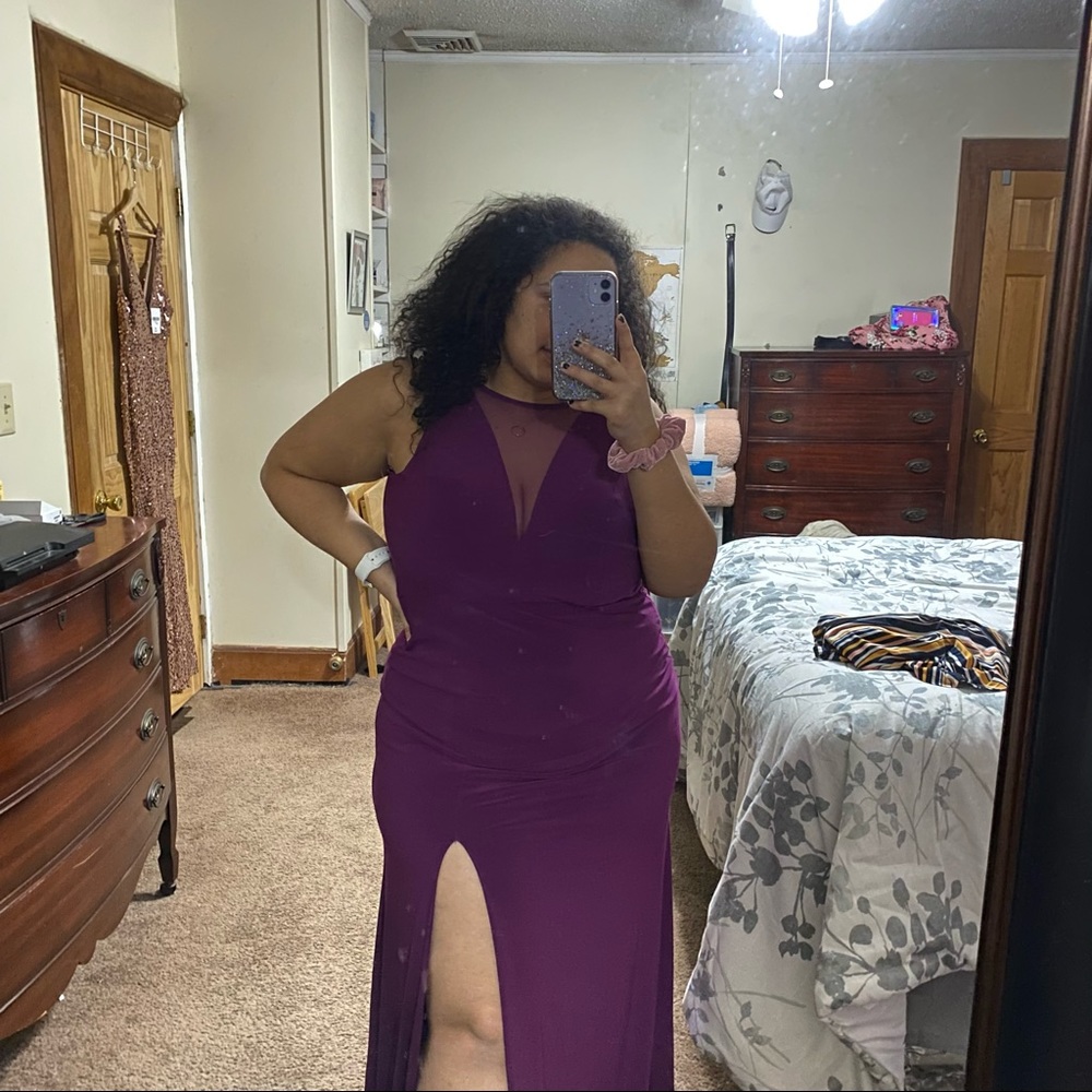 Berry Floor Length Dress